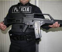 Mexican policeman with a new H&K gun